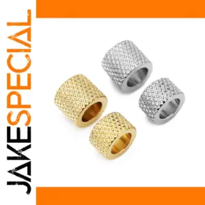 Stainless Steel Textured Beads Set, 20 Pieces