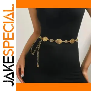 Vintage Gold Waist Belt Necklace for Women