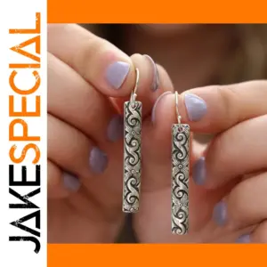 Vintage Silver Ethnic Drop Earrings 1-2cm