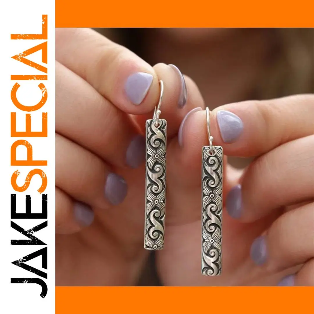 Vintage Silver Ethnic Drop Earrings 1-2cm 1 Vintage Silver Ethnic Drop Earrings 1-2cm