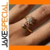 Gold-Tone Stainless Steel Sun Open Ring
