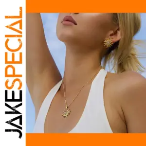 Stainless Steel Sunburst Earrings with Cubic Zirconia