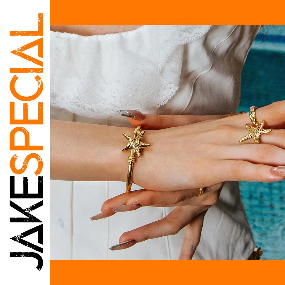 Stainless Steel Starfish Bracelet Set 1 Stainless Steel Starfish Bracelet Set