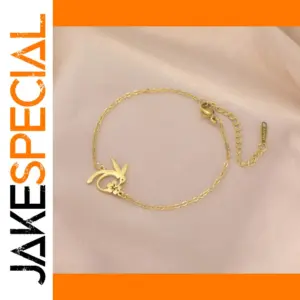 Elegant Stainless Steel Bird Charm Bracelet