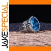 Vintage Silver and Blue Zircon Men's Ring