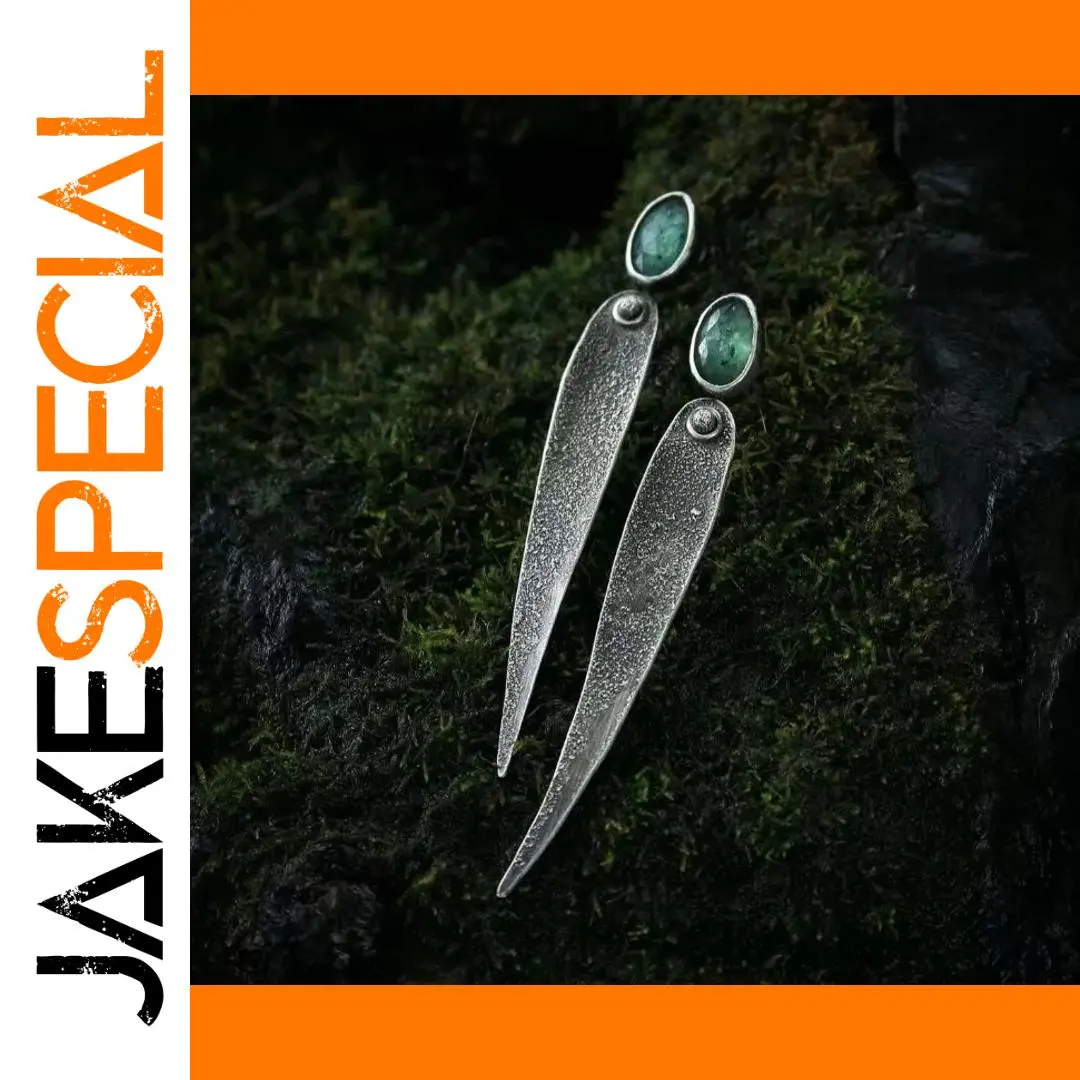 Vintage Green Stone Drop Earrings for Women 1 Vintage Green Stone Drop Earrings for Women