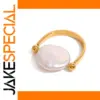 Stainless Steel Freshwater Pearl Ring for Women