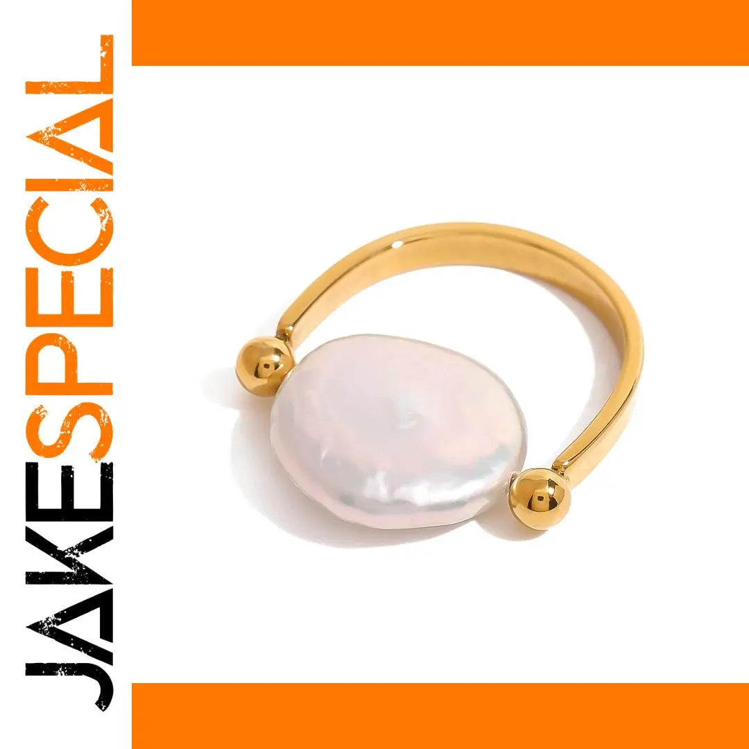 Stainless Steel Freshwater Pearl Ring for Women 1 Stainless Steel Freshwater Pearl Ring for Women