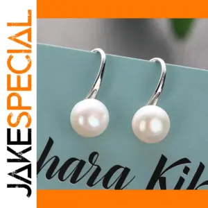 Silver Pearl Earrings with 925 Sterling Silver