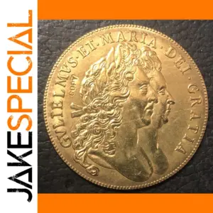 Historic 1694 Guineas Coin Replica in Gold Tone