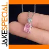 Pink Cubic Zirconia Pendant Necklace for Women