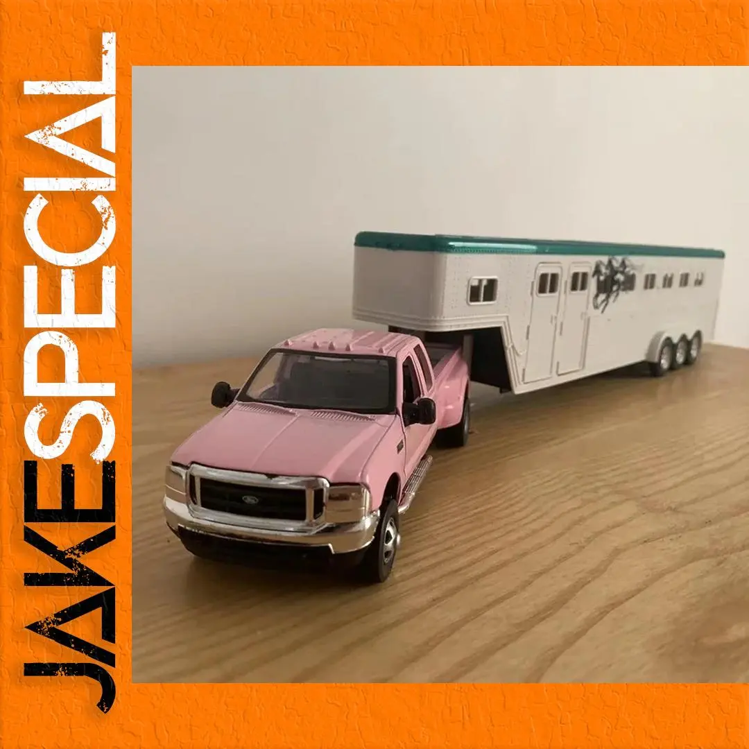 Vibrant Pink Pickup Truck with Trailer Model 1 Vibrant Pink Pickup Truck with Trailer Model