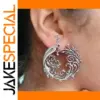 Vintage Silver Peacock Earrings with Carved Detailing