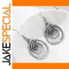 Vintage Spiral Drop Earrings in Silver and Gold