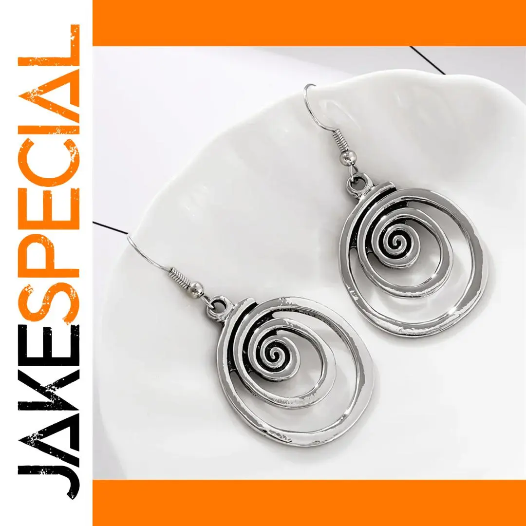 Vintage Spiral Drop Earrings in Silver and Gold 1 Vintage Spiral Drop Earrings in Silver and Gold