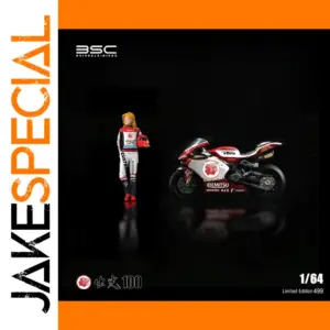 1:64 Resin Motorcycle Model Set with Figurine