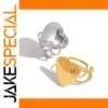 Stainless Steel Heart Ring with Gold Finish