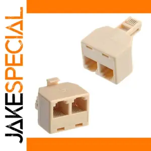 RJ11 4-Wire Line Splitter Adapter for Phones