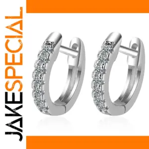 925 Silver Zircon Hoop Earrings ED0279