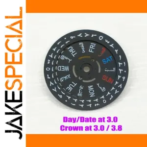 Black Date and Week Wheel for NH35/NH36 Movements