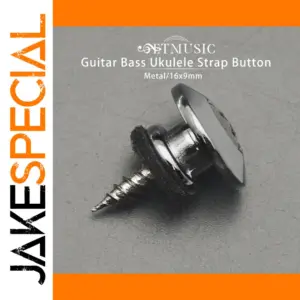 30-Pack Chrome Guitar Strap Buttons 16x9mm