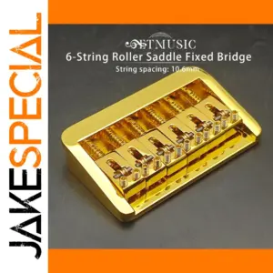 Gold Fixed Guitar Bridge for 6-String Guitars