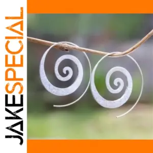 Vintage Silver Spiral Dangle Earrings