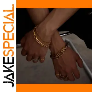 Unisex Stainless Steel Gold Finish Bracelet