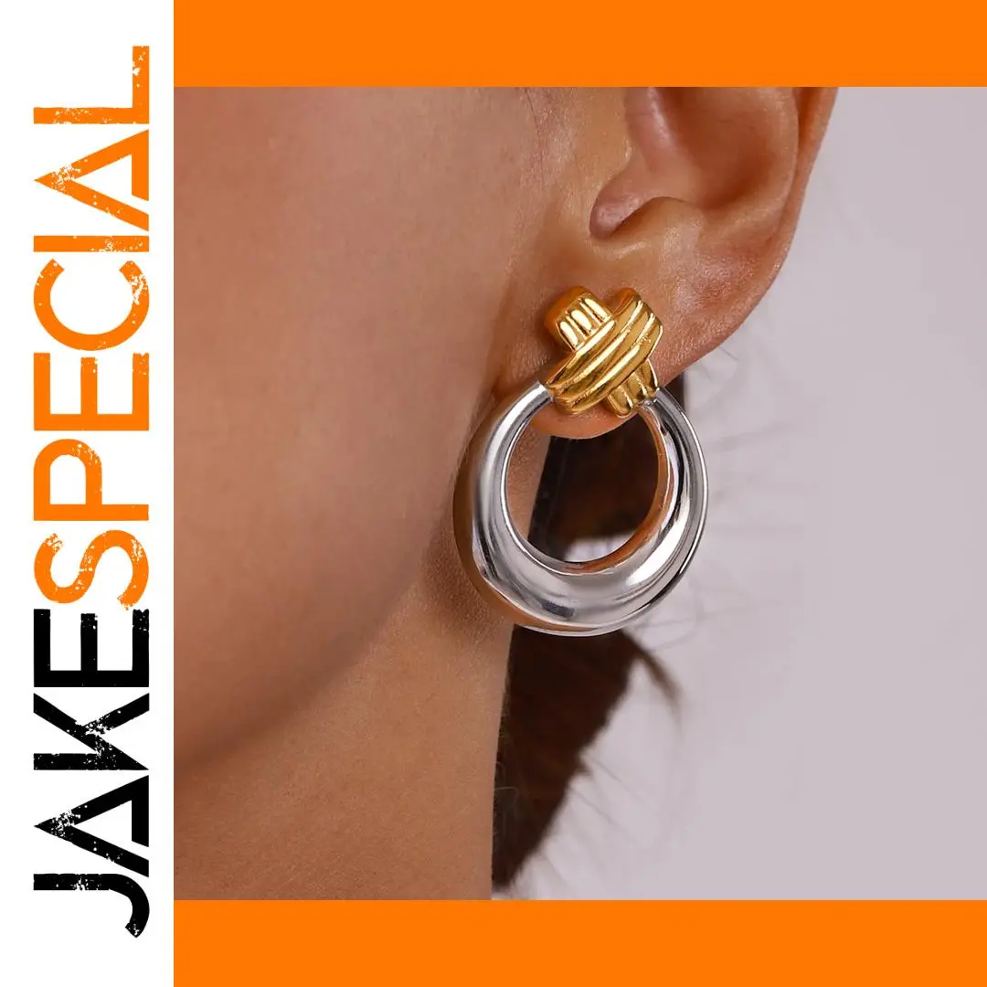 Vintage Stainless Steel Gold Knot Earrings 1 Vintage Stainless Steel Gold Knot Earrings