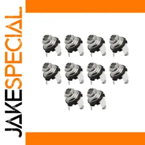 Set of 10 Chrome 6.35mm Mono Jack Sockets