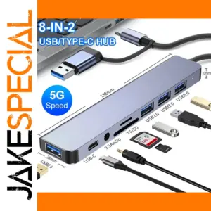 Slim USB C Hub with Multiple Ports