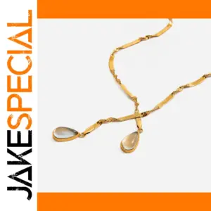 Elegant Gold-Tone Water Drop Necklace