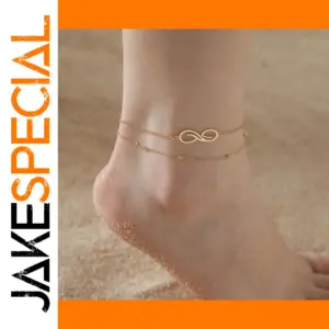 Double-Layer Infinity Ankle Bracelet in Steel or Gold