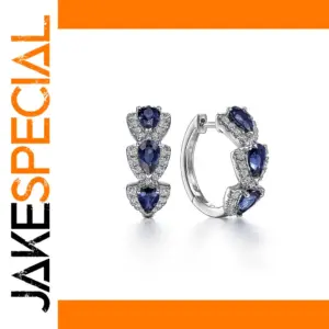 Heart-Shaped Blue Zircon Sterling Silver Earrings