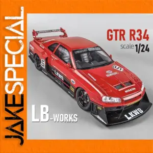 Red Nissan GTR R34 Racing Diecast Model