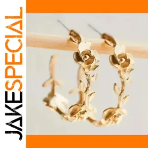 Vintage Floral Drop Earrings in Gold or Silver