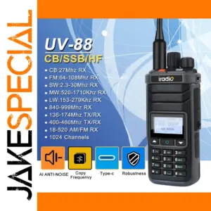 UV-88 Multi-band Walkie-Talkie with 1024 Channels
