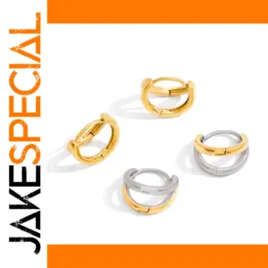 Minimalist Stainless Steel Circular Earrings JDE0108010