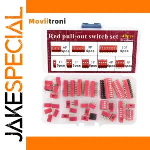 Bright Red 12-Position DIP Switch Set (30/40 pcs)