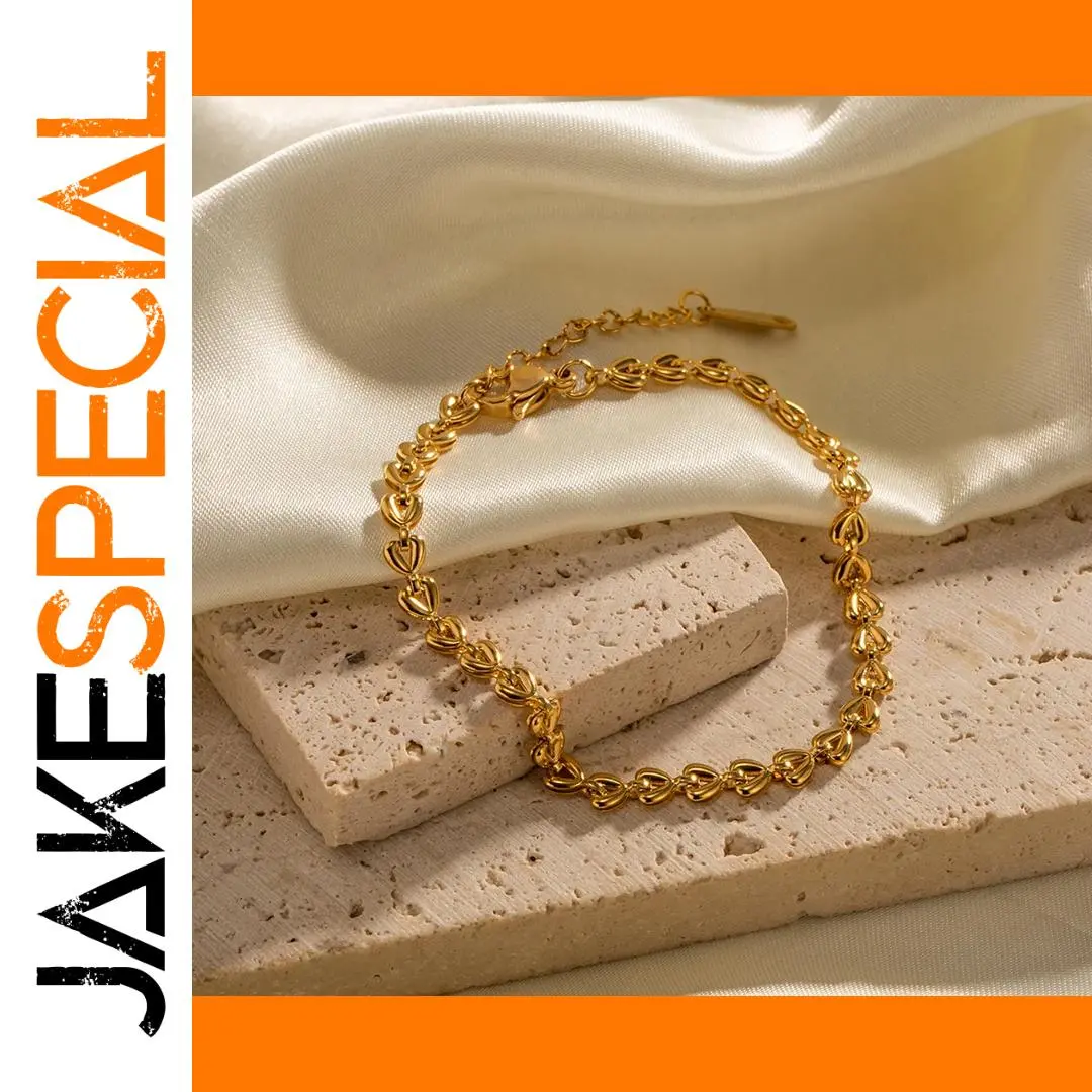 Elegant Stainless Steel Heart Chain Bracelet 1 Elegant Stainless Steel Heart Chain Bracelet