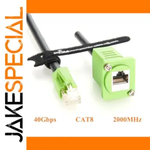 High-Speed 40Gbps CAT8 Ethernet Adapter with Green Panel