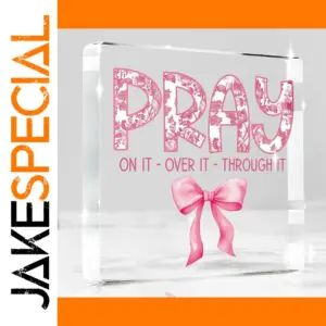 Pink Floral Pray Decor Plaque for Inspiration