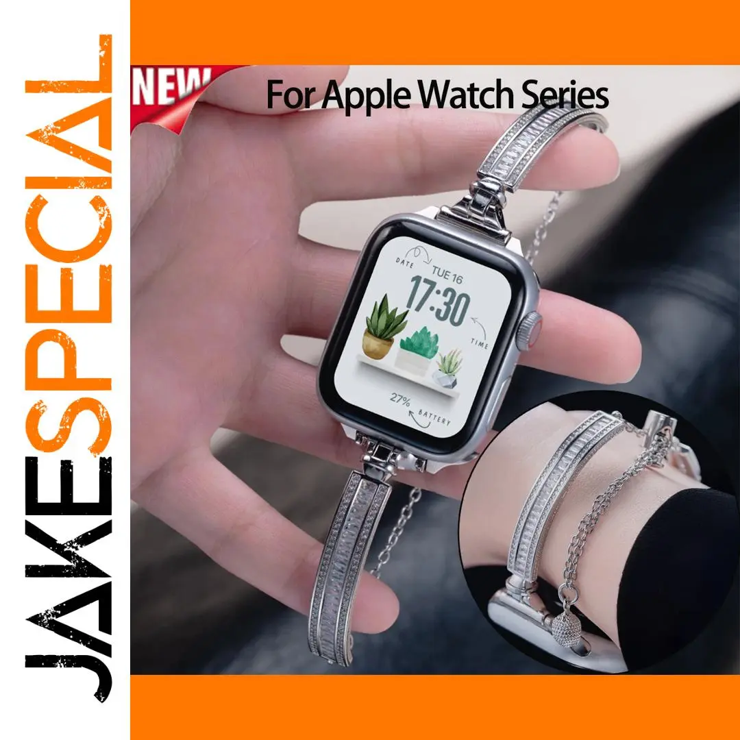 Stainless Steel Diamond-Accent Apple Watch Band 1 Stainless Steel Diamond-Accent Apple Watch Band