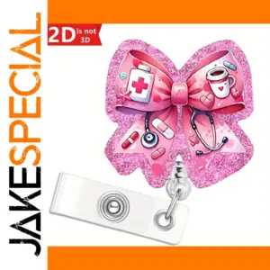 Pink Nurse Badge Scroll with Medical Decor