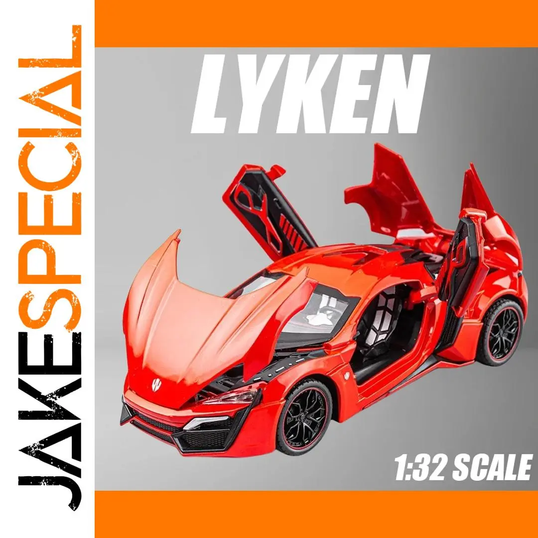 Mini Auto Lyken Hyper-Fast Sport Car Model 1:32 Scale 1 Mini Auto Lyken Hyper-Fast Sport Car Model 1:32 Scale