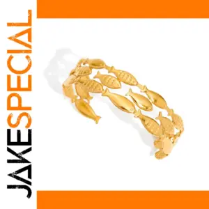 Stainless Steel Gold Fish Bracelet for Women