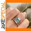 Silver Men's Ring with Blue Zircon and Engraved Patterns