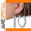 Silver Zircon Hoop Earrings LL-YS0950