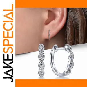 Silver Zircon Hoop Earrings LL-YS0950