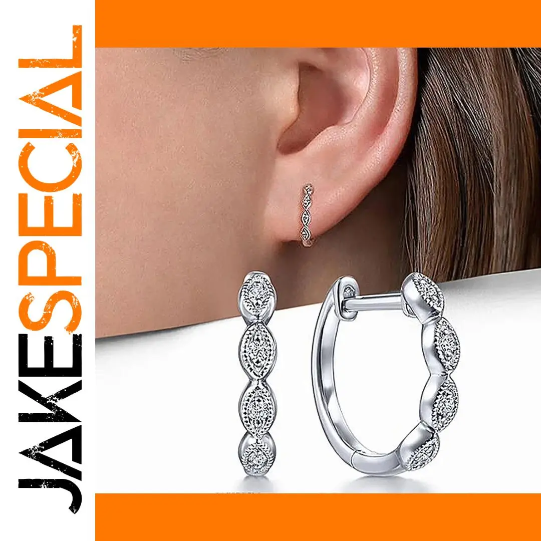 Silver Zircon Hoop Earrings LL-YS0950 1 Silver Zircon Hoop Earrings LL-YS0950